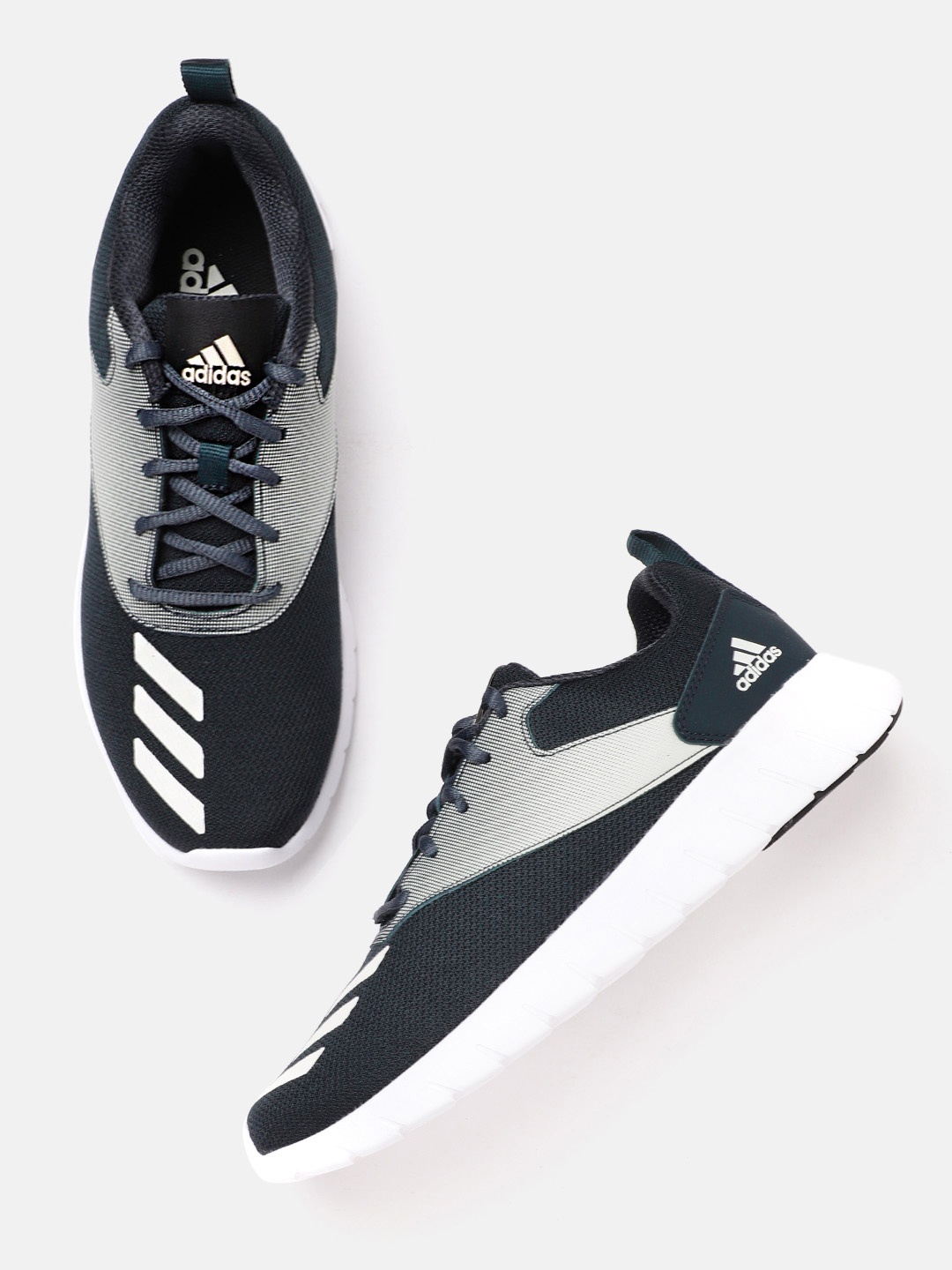 

ADIDAS Men Navy Blue & Off-White Shereton Woven Design Running Shoes