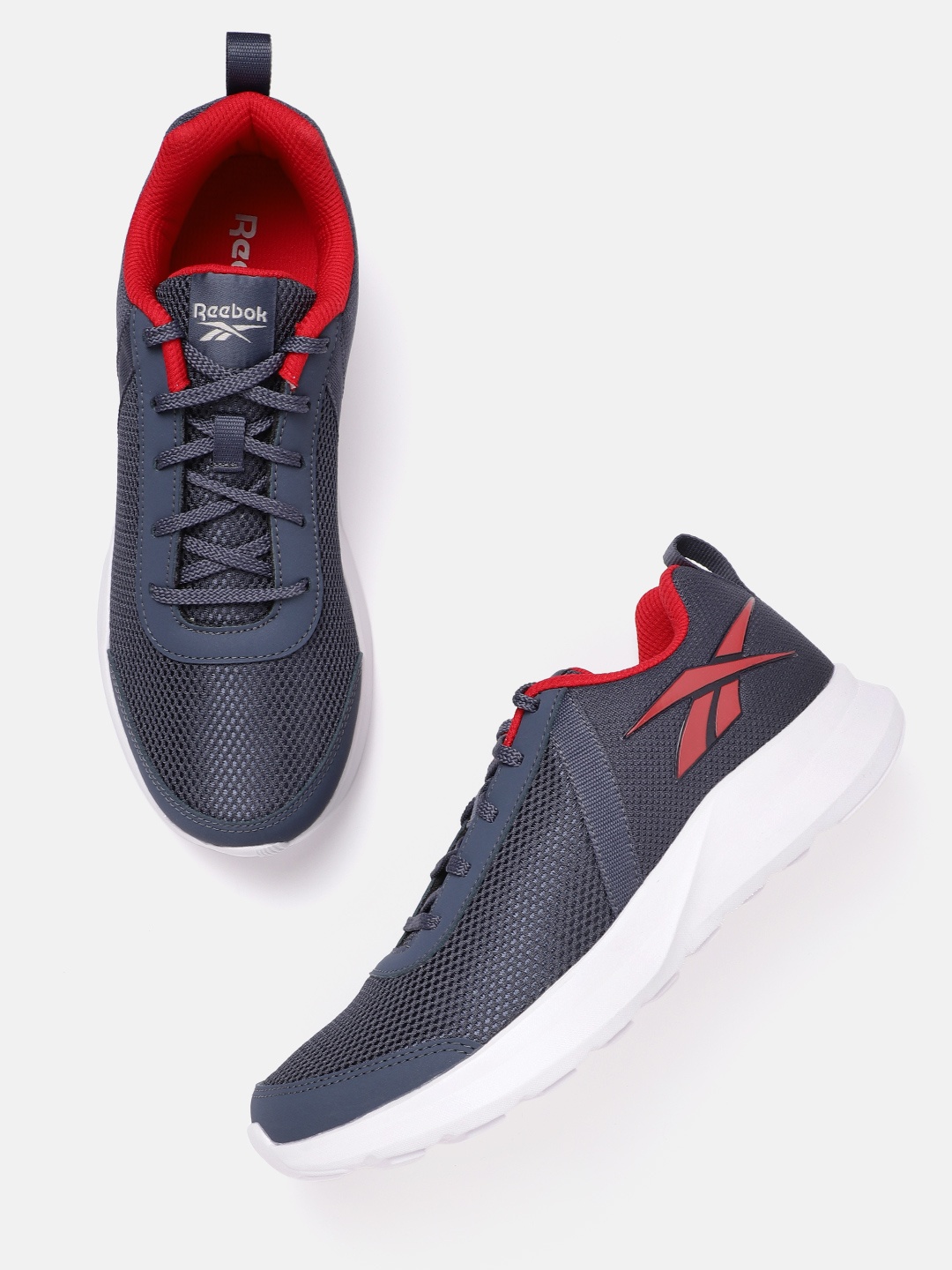 

Reebok Men Navy Blue Woven Design Edge Identity Running Shoes
