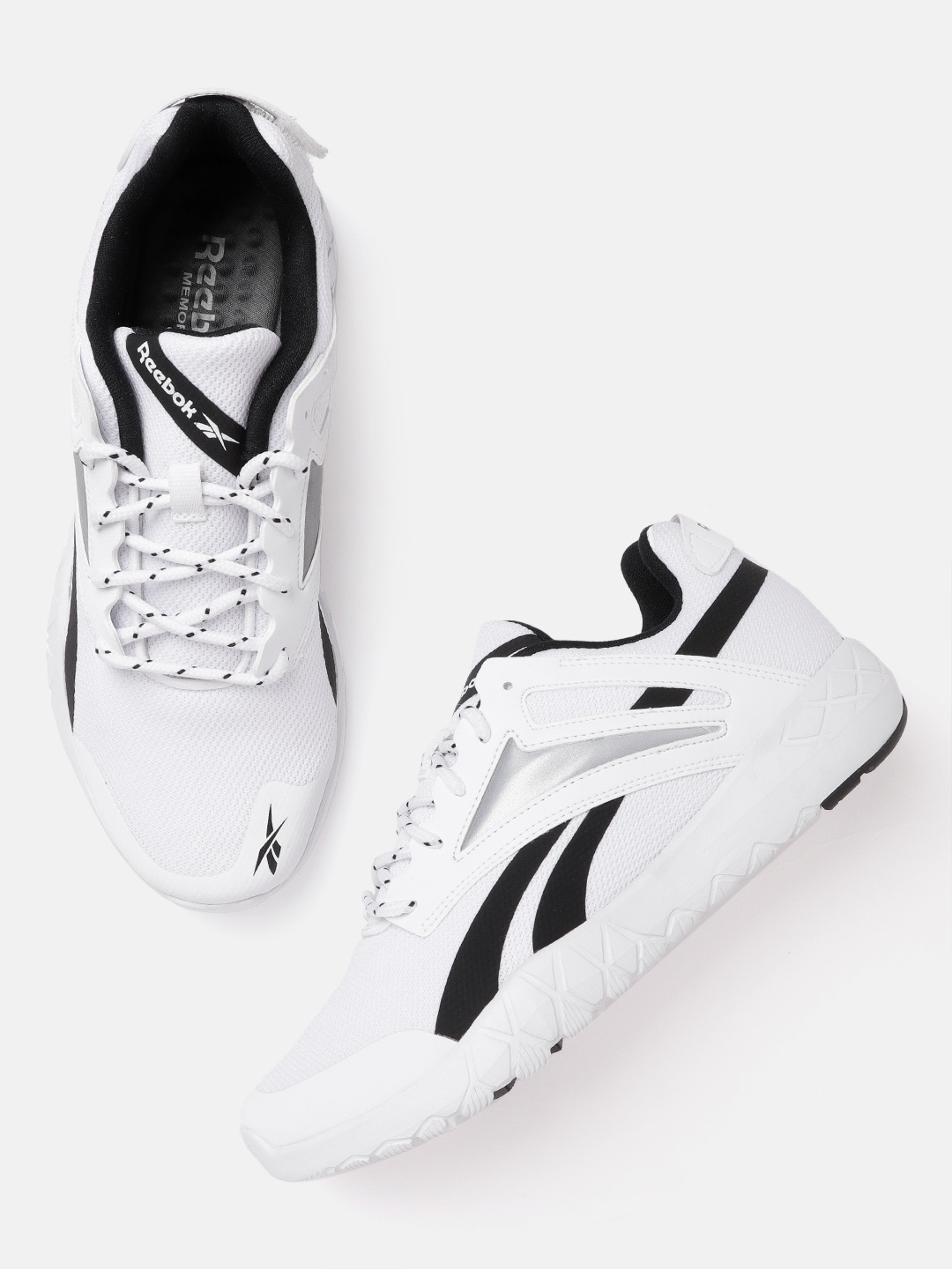 

Reebok Men White & Black Woven Design Storm Training Shoes
