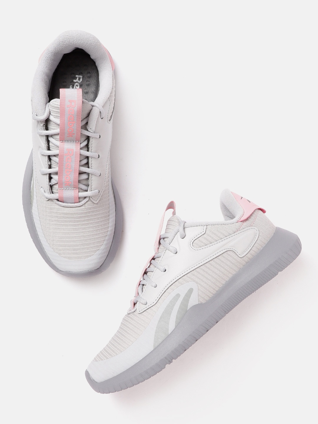 

Reebok Women Grey & Pink Woven Design Smash TR Training Shoes