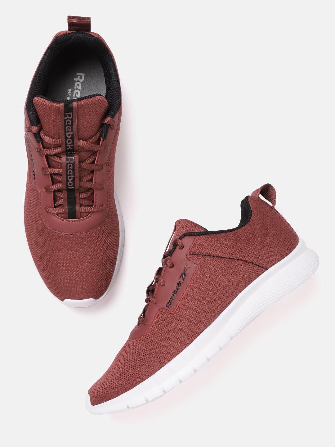 

Reebok Men Burgundy Solid Stride Walker Woven Design Walking Shoes