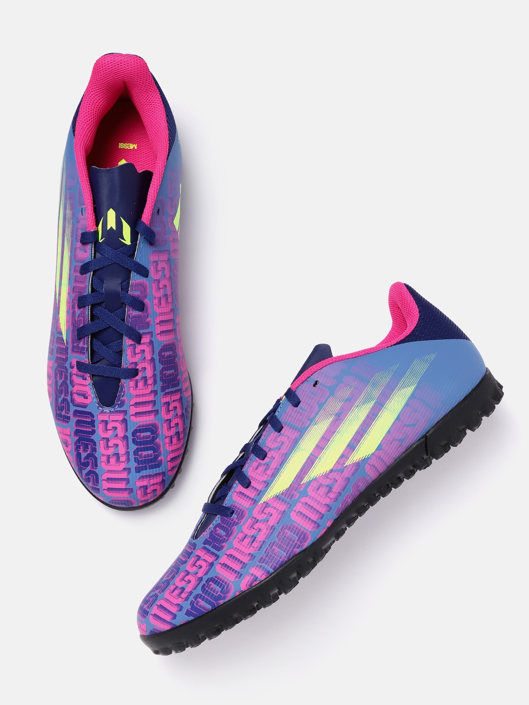 

ADIDAS Unisex Blue & Pink X Flow Messi.4 TF Printed Sustainable Football Shoes