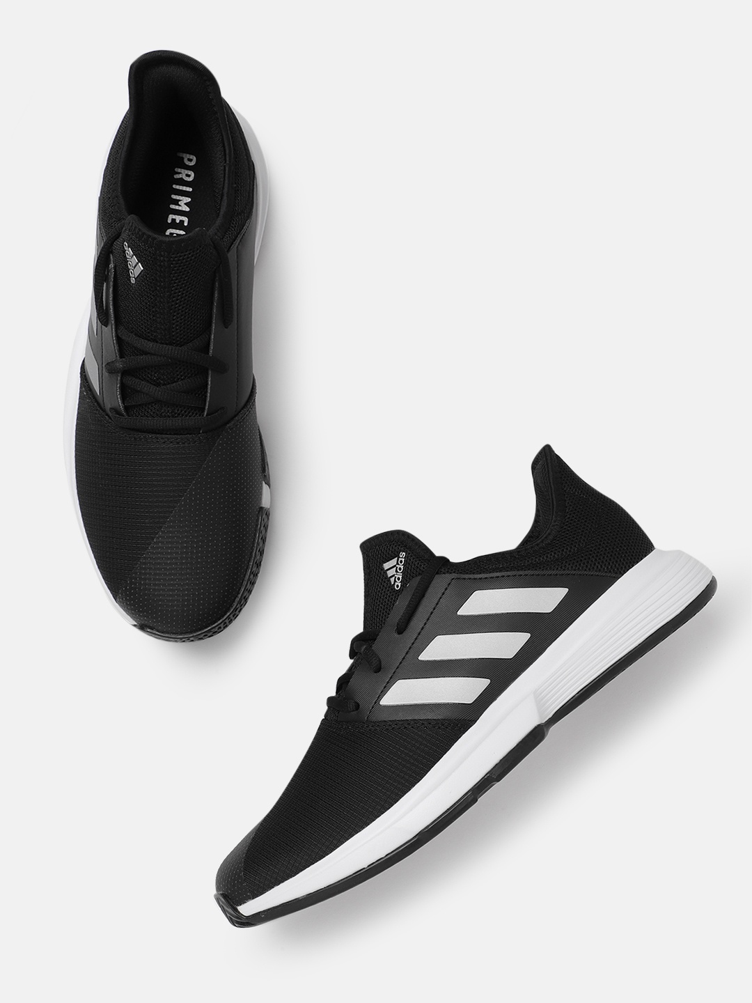 

ADIDAS Men Black Woven Design GameCourt Tennis Shoes