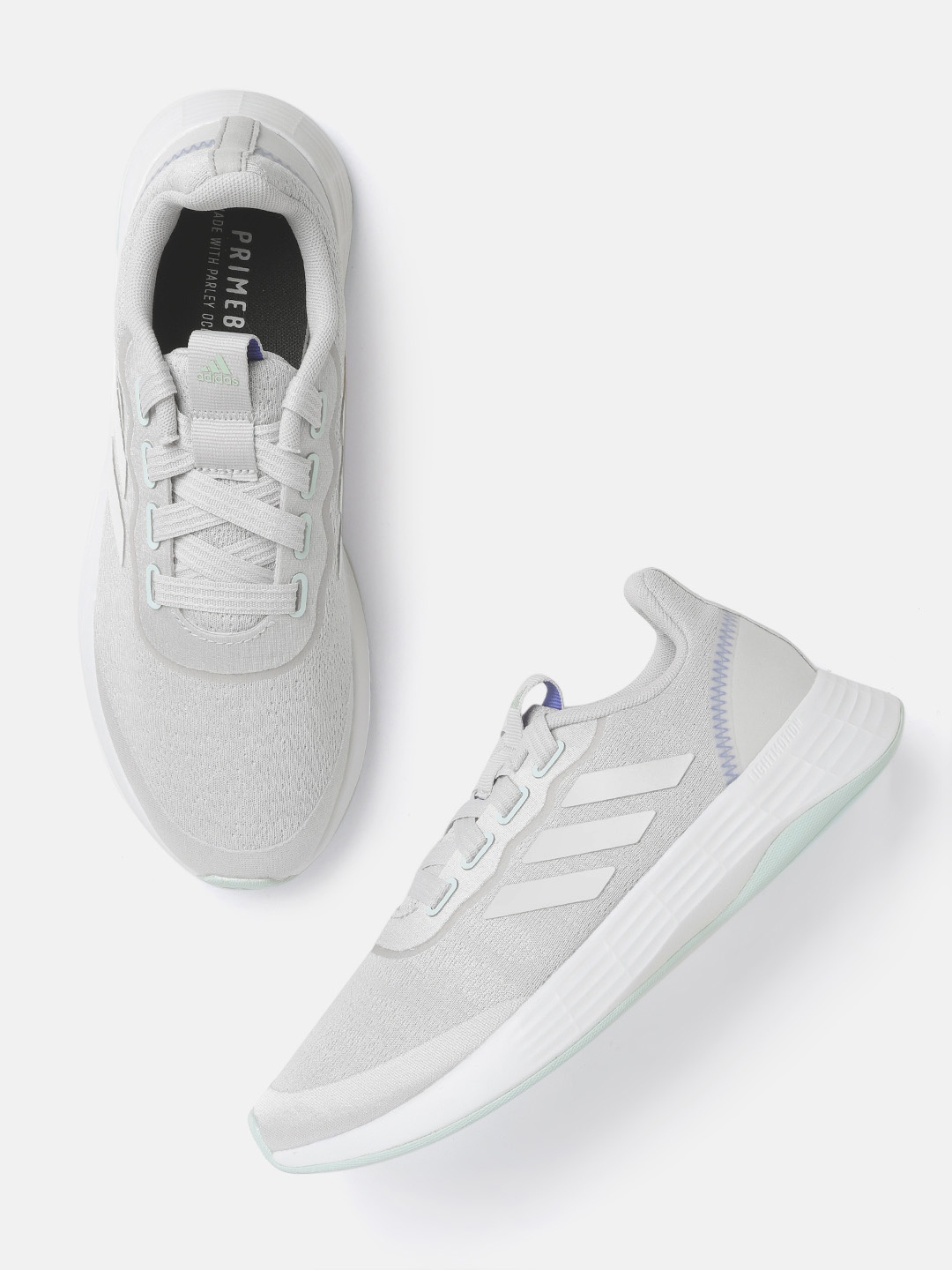 

ADIDAS Women Grey Woven Design QT Racer Sport Sustainable Running Shoes