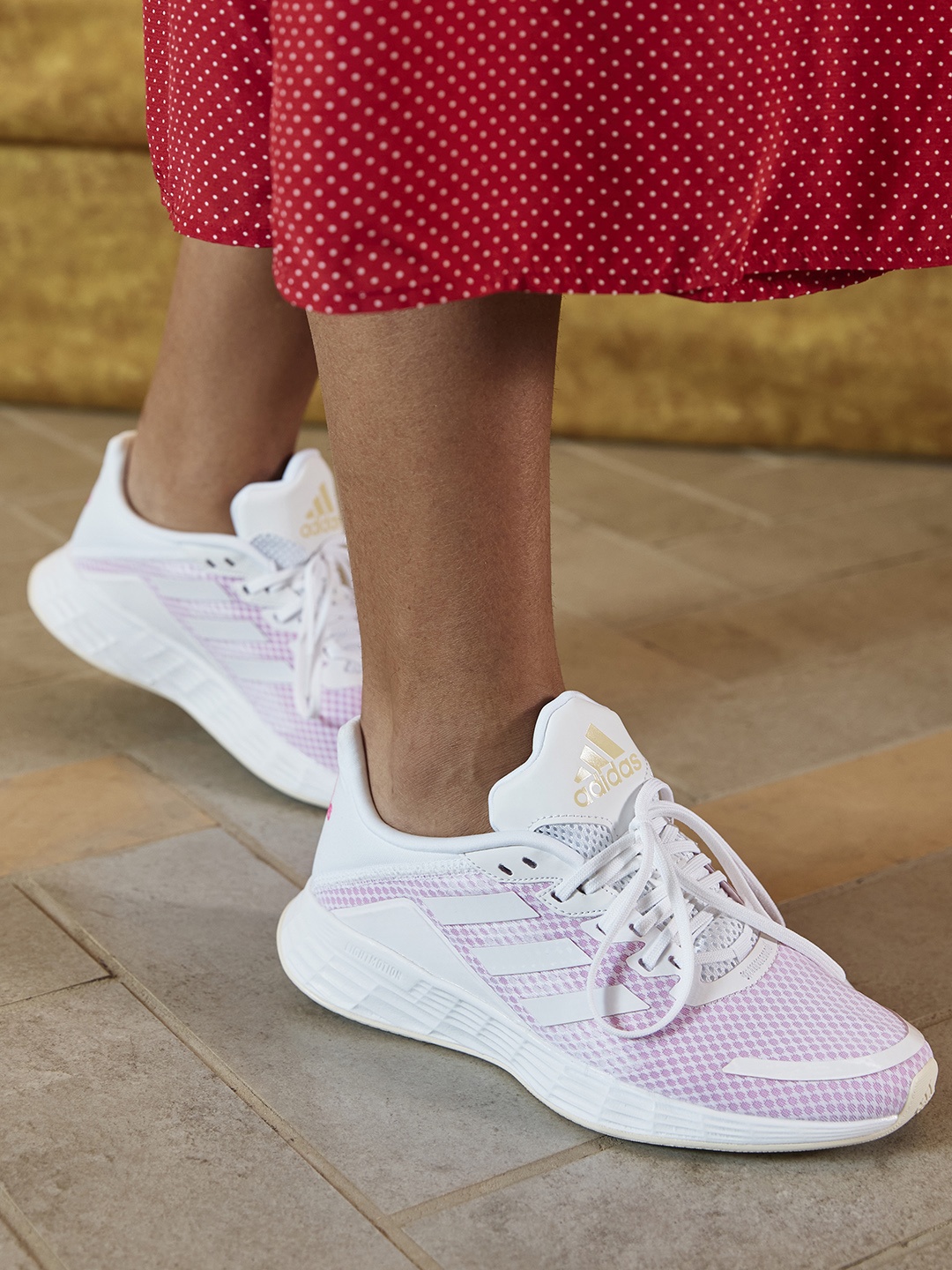 

ADIDAS Women Pink & White Duramo SL Sustainable Running Shoes