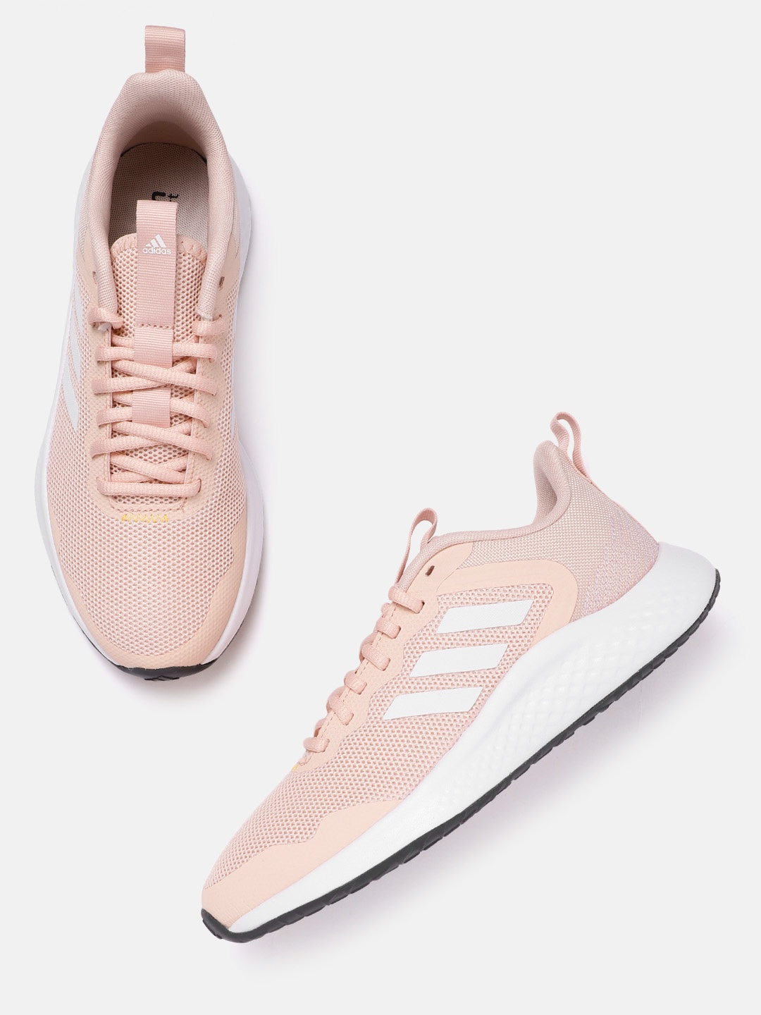 

ADIDAS Women Peach-Coloured Woven Design Fluidstreet Running Shoes, Pink