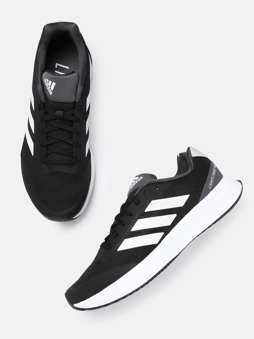 

ADIDAS Men Black & White Woven Design Sustainable Lightstrike Go Sustainable Running Shoes