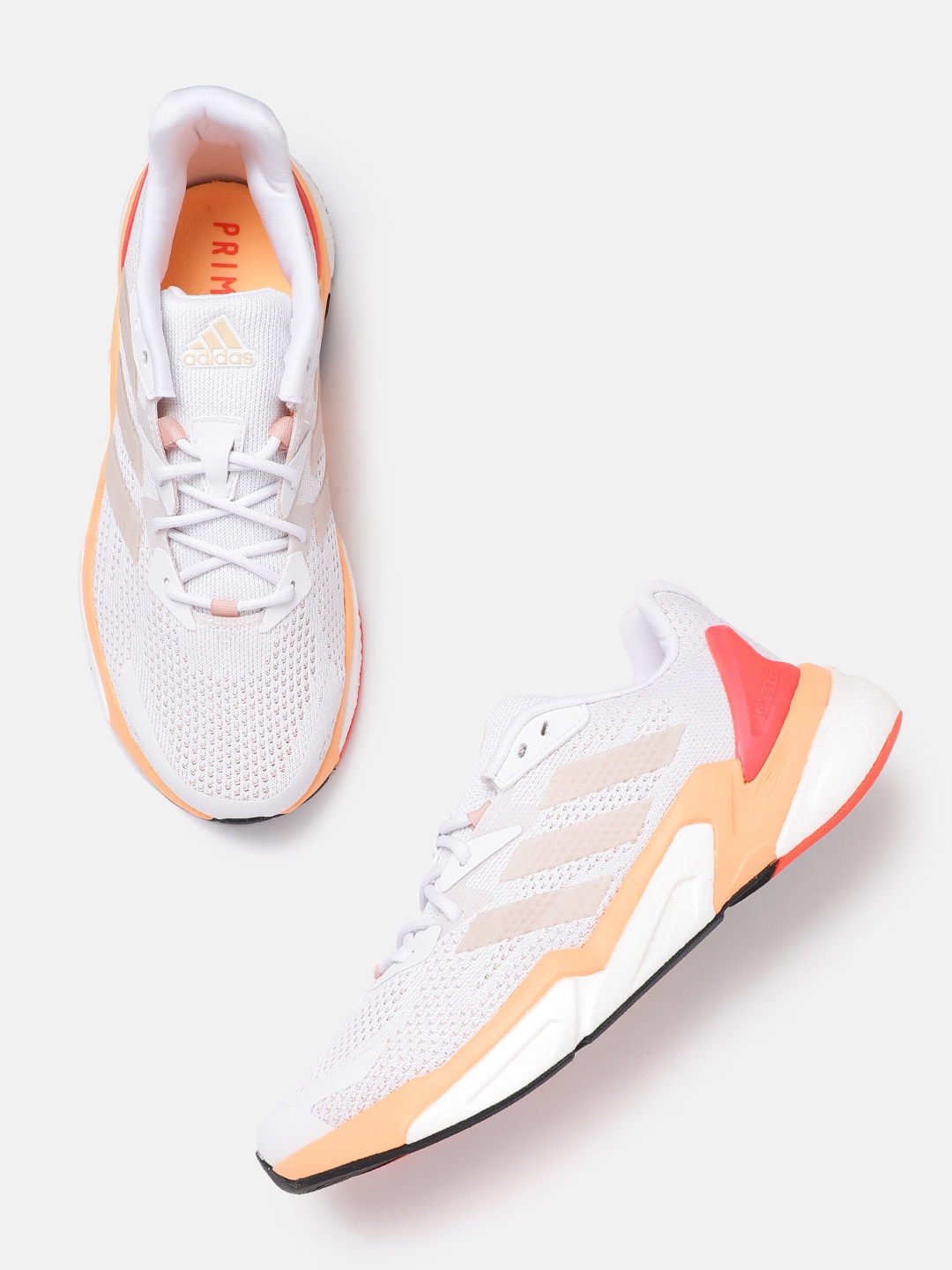 

ADIDAS Women Off-White & Orange Woven Design X9000L3 Sustainable Running Shoes