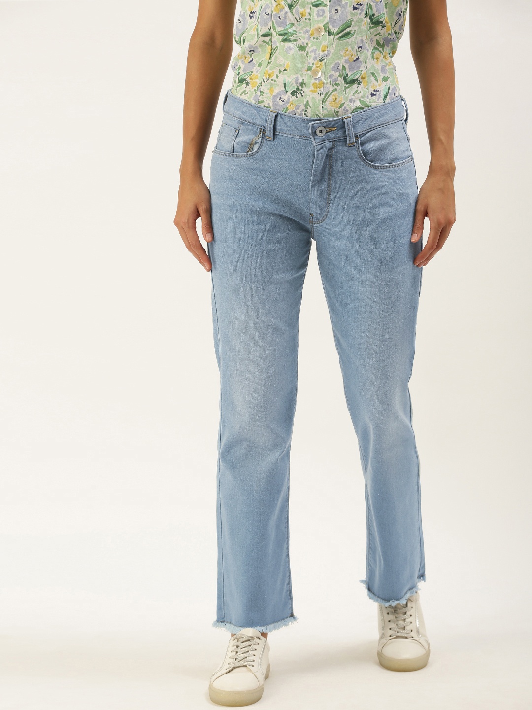 

Flying Machine Women Light Blue Regular Fit Mid-Rise Clean Look Stretchable Jeans