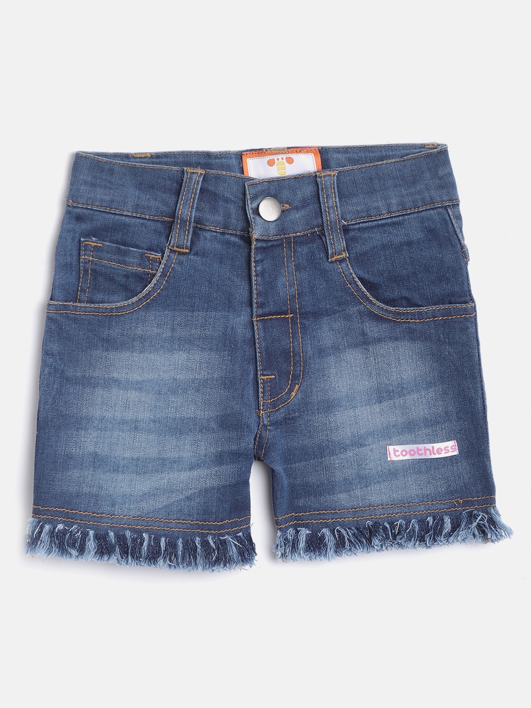 

toothless Girls Blue Washed Denim Shorts