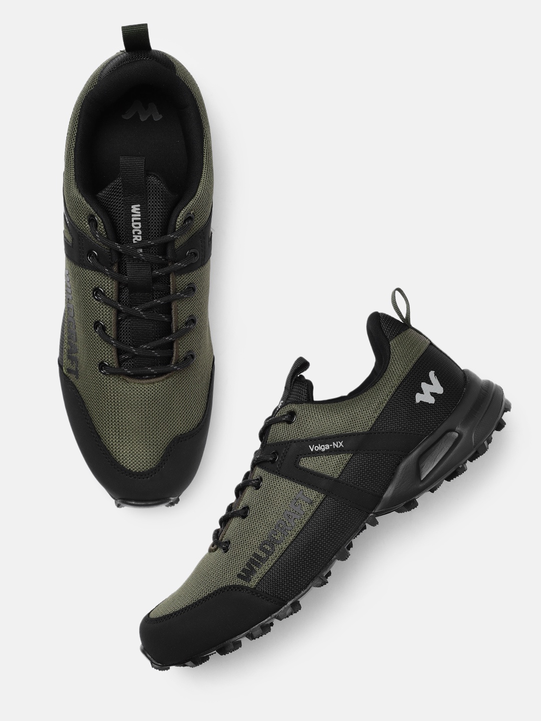 

Wildcraft Men Olive Green & Black Solid IMEVA Volga NX Trekking Shoes with Fixed Cleats