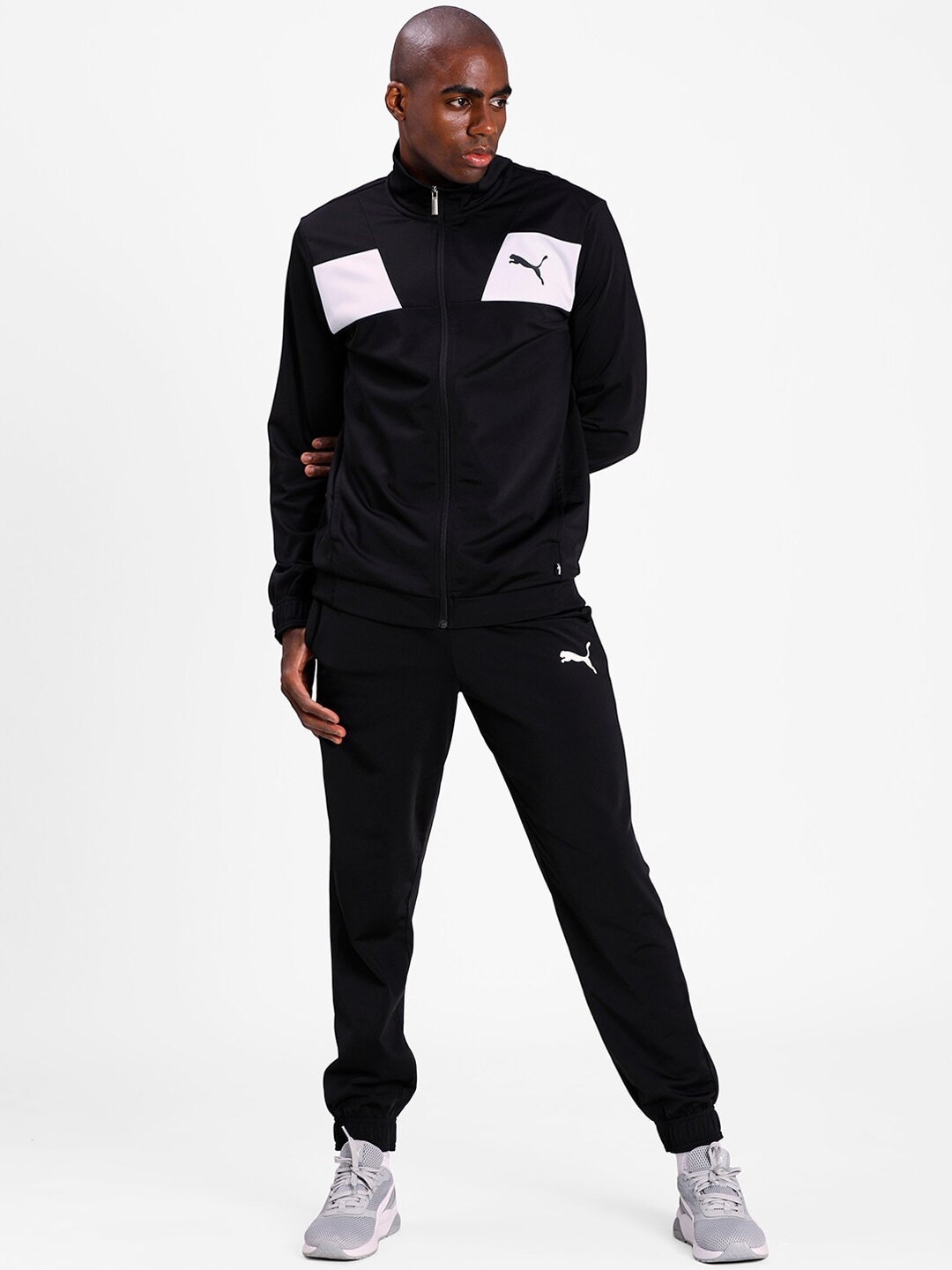 

Puma Men Regular Fit Techstripe Tricot Tracksuit, Black