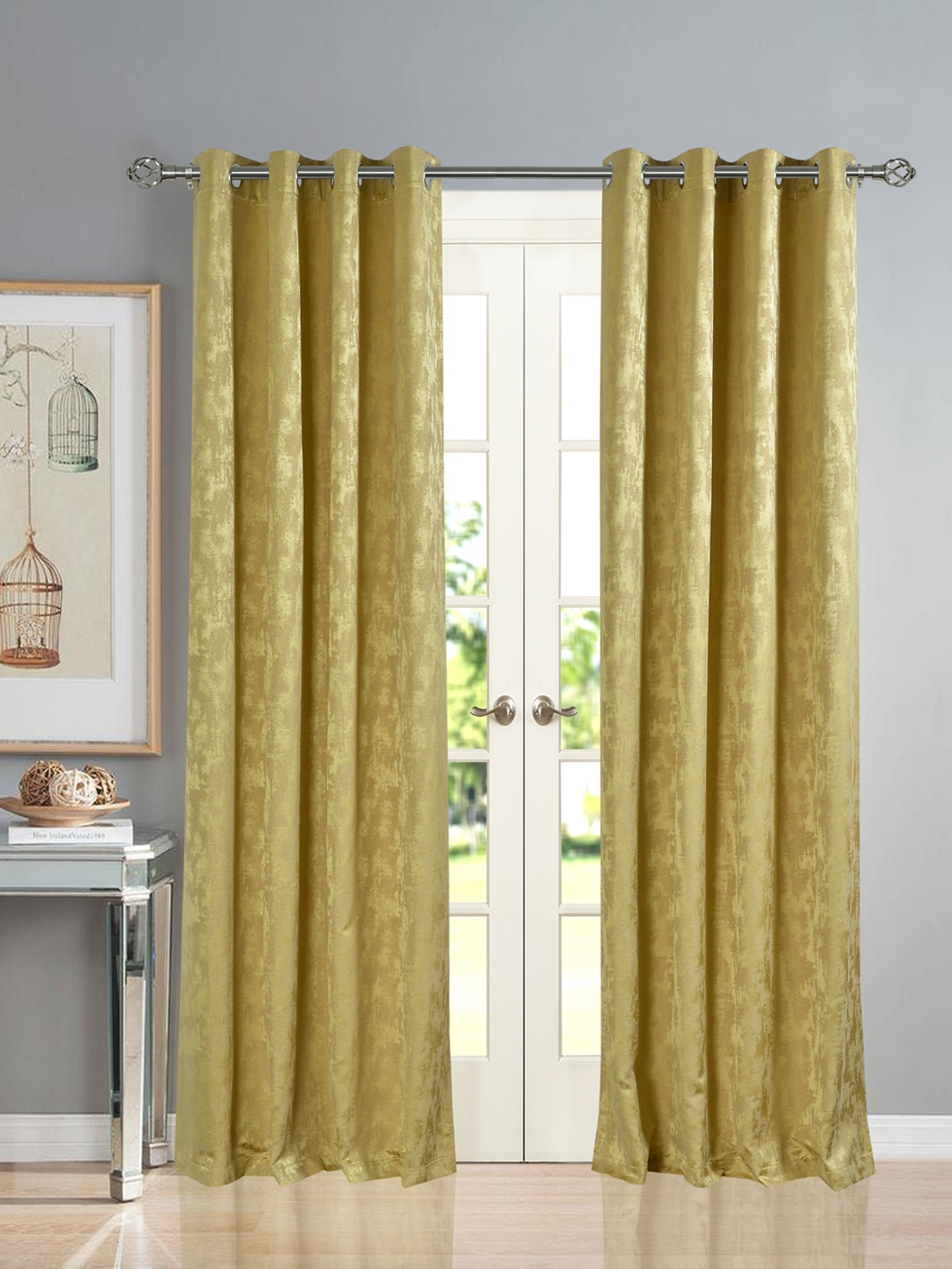 

Deco Window Olive Green Set of 2 Room Darkening Door Curtain