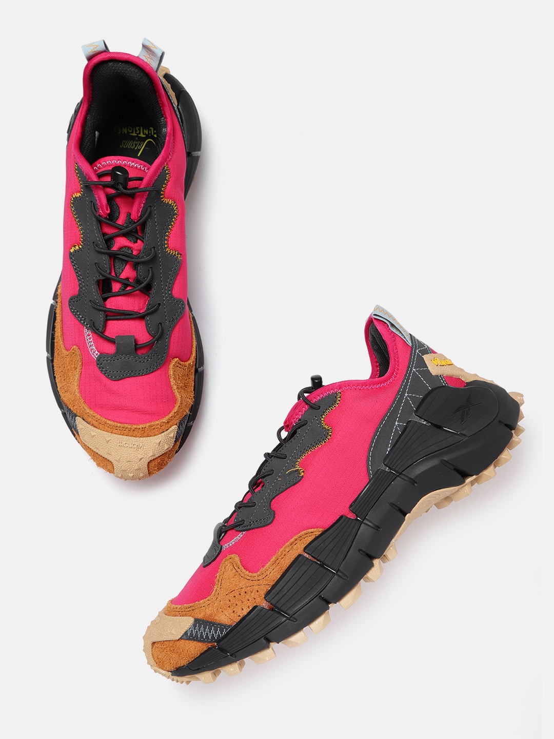 

Reebok Unisex Fuchsia Pink & Brown Zig Kinetica II Edge Running Shoes