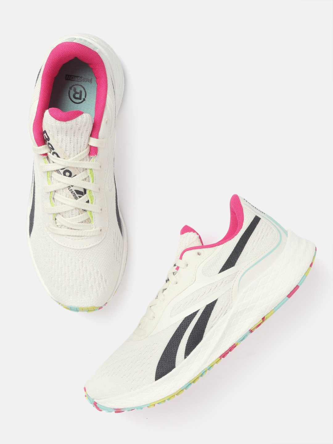 

Reebok Women Beige Woven Design Floatride Energy Grow Running Shoes