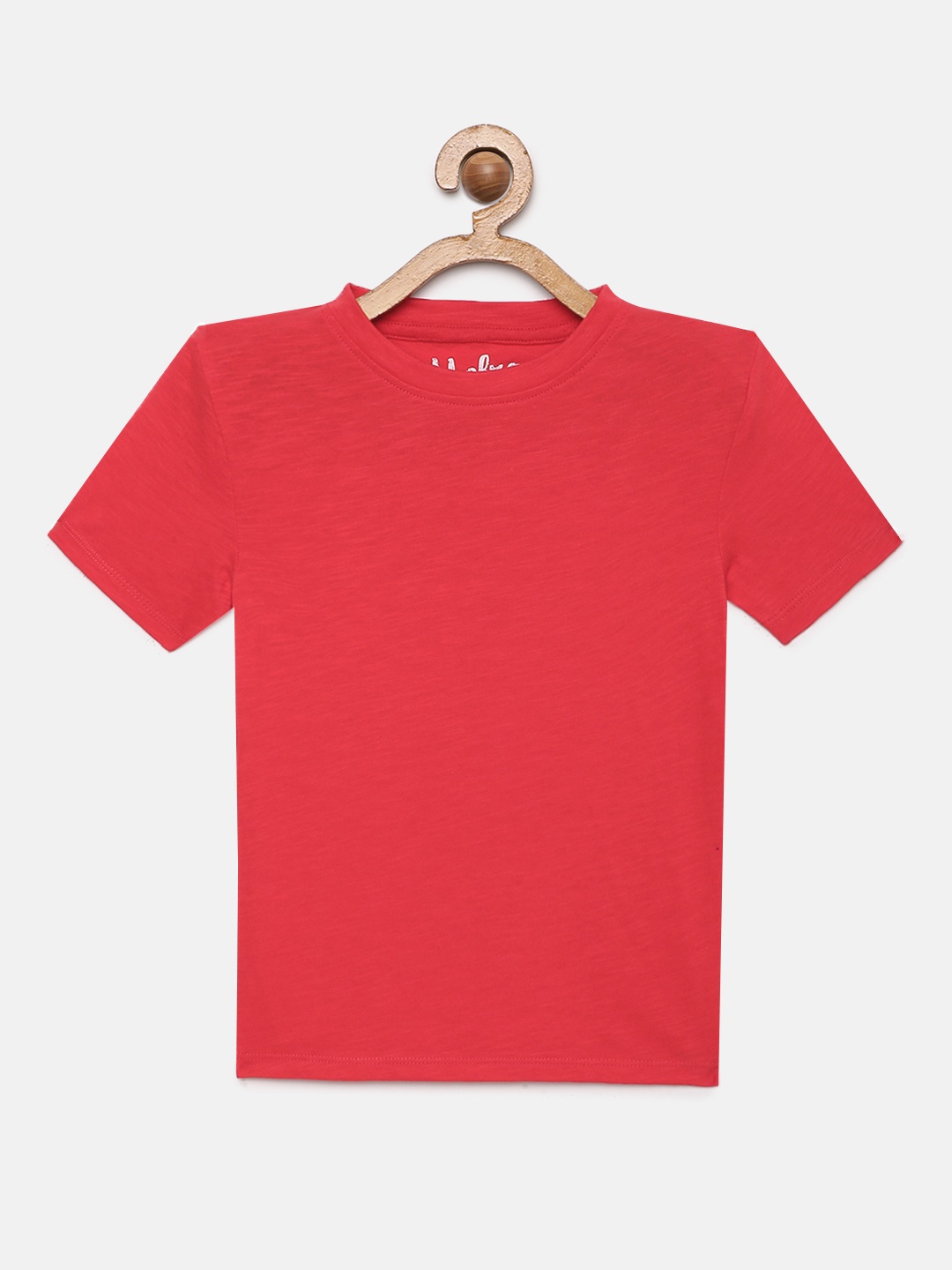 

METRO KIDS COMPANY Boys Red Solid Pure Cotton T-shirt