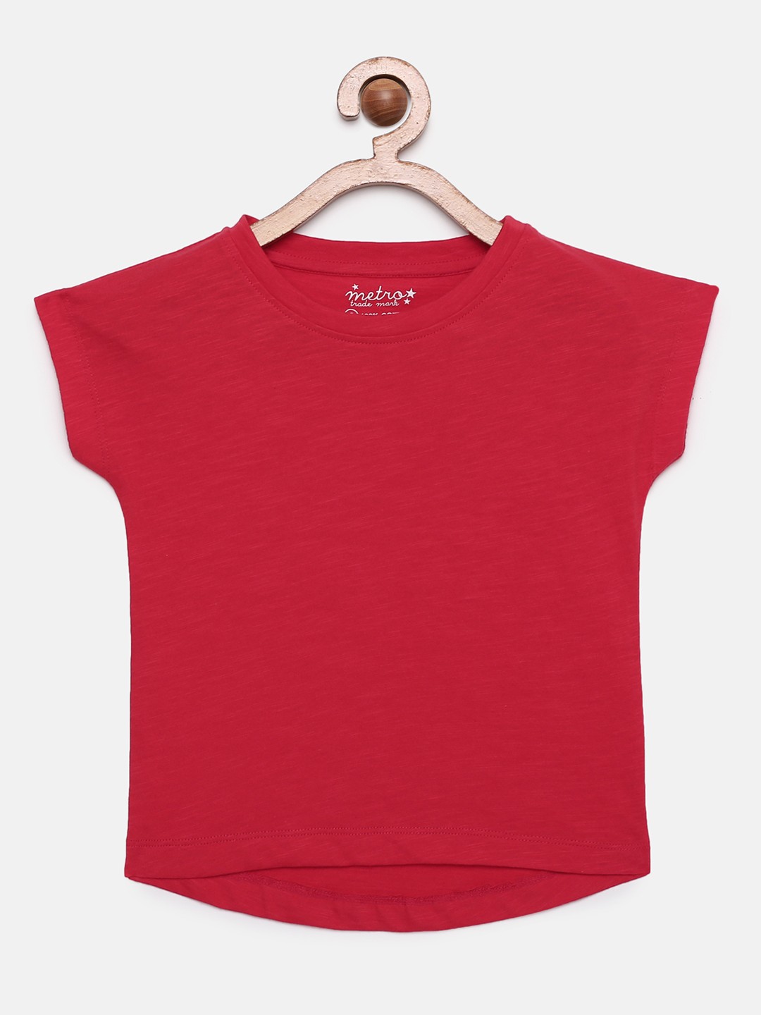

METRO KIDS COMPANY Girls Red Pure Organic Cotton Crop Top