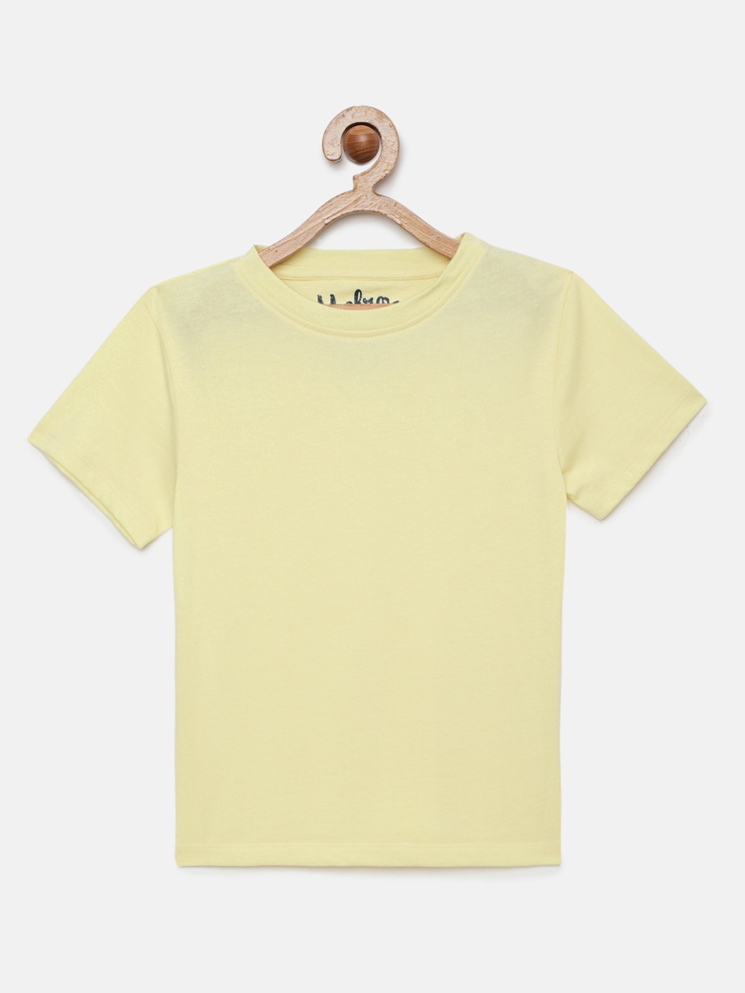 

METRO KIDS COMPANY Boys Yellow Solid Pure Cotton T-shirt