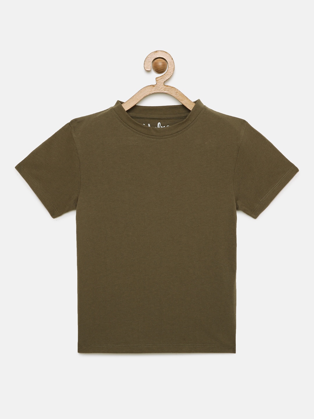 

METRO KIDS COMPANY Boys Olive Green Pure Organic Cotton T-shirt