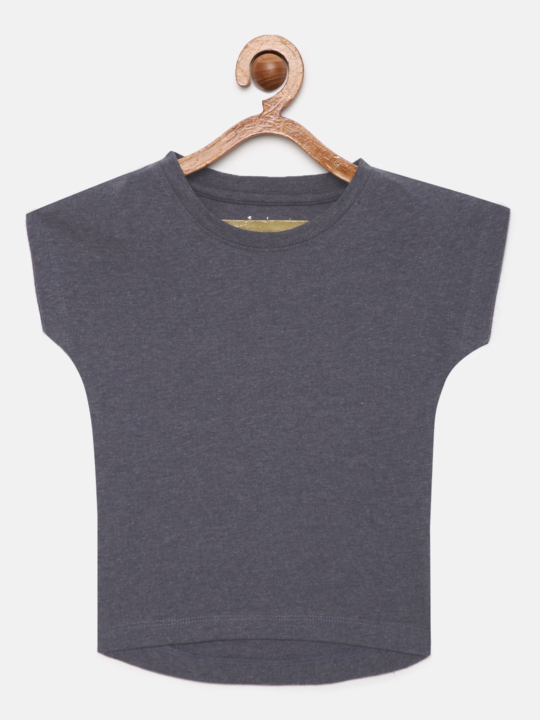 

METRO KIDS COMPANY Blue Extended Sleeves High-Low Crop Top