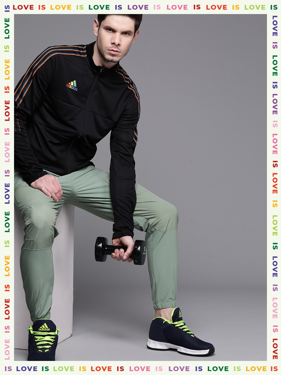 

ADIDAS Men Black Tiro Pride Solid Primegreen Football Sustainable Track Jacket