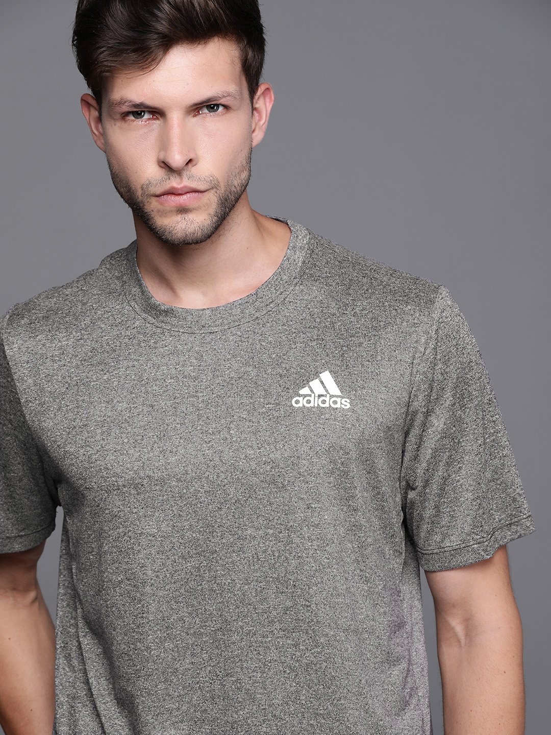 

ADIDAS Men Grey Melange PR HT T-shirt