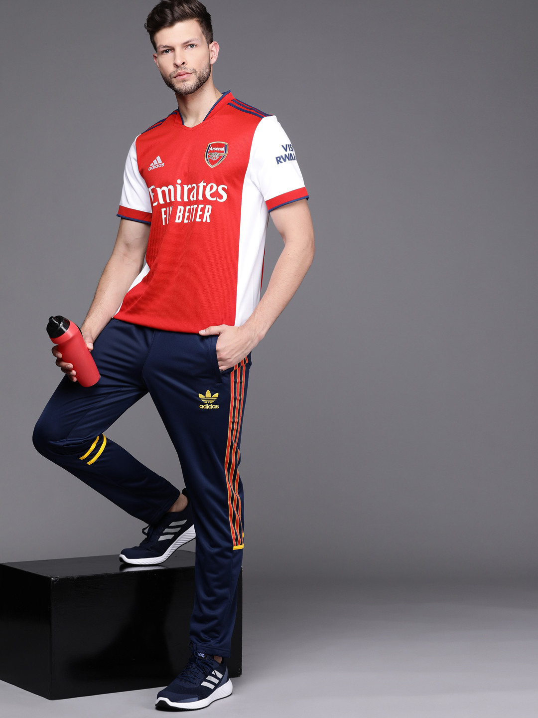 

ADIDAS Men Red & White Arsenal 21/22 Home Sustainable Football Jersey