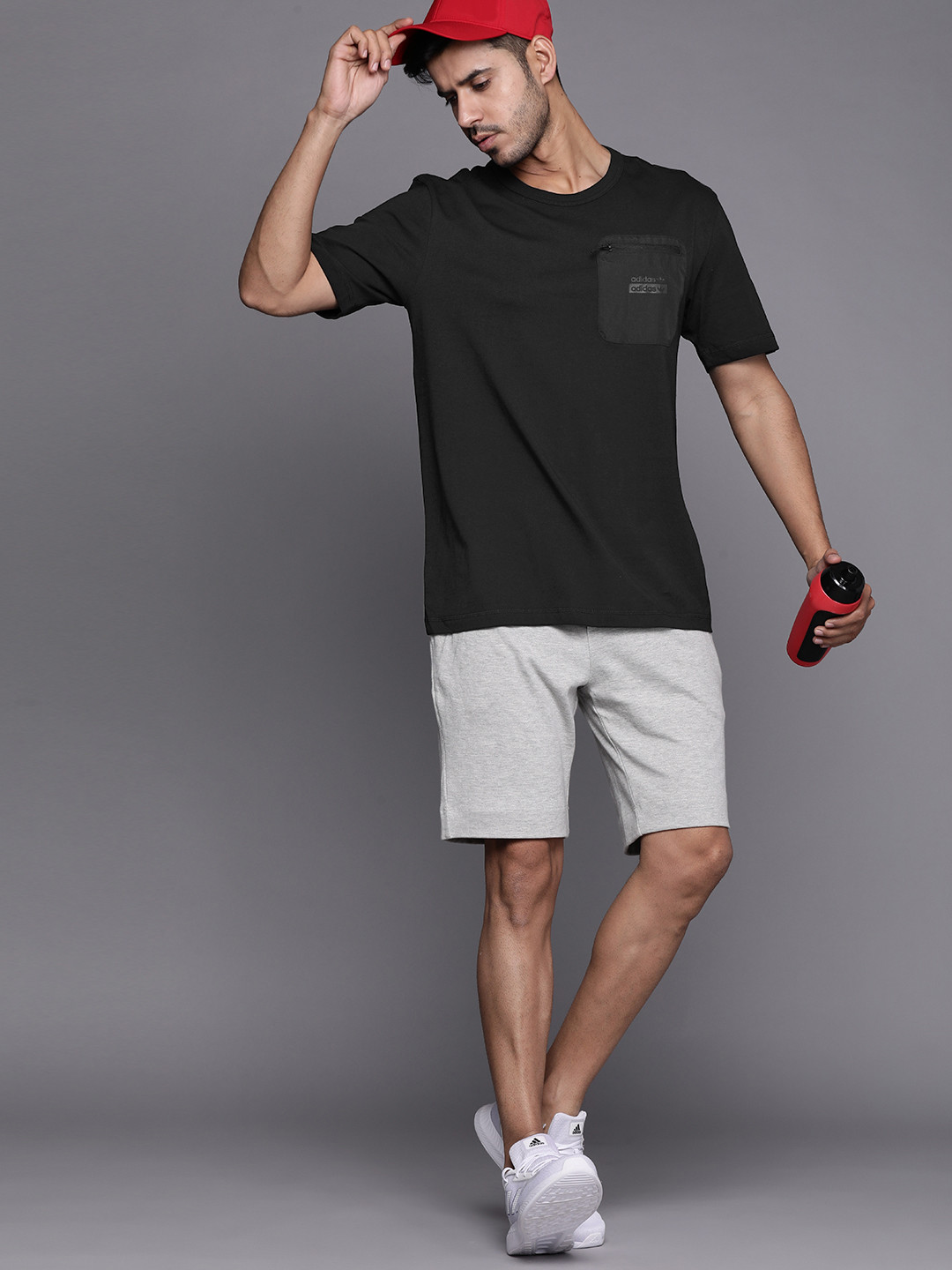 

ADIDAS Originals Men Black Pure Cotton Solid R.Y.V. Q4 Loose Sustainable Tshirt
