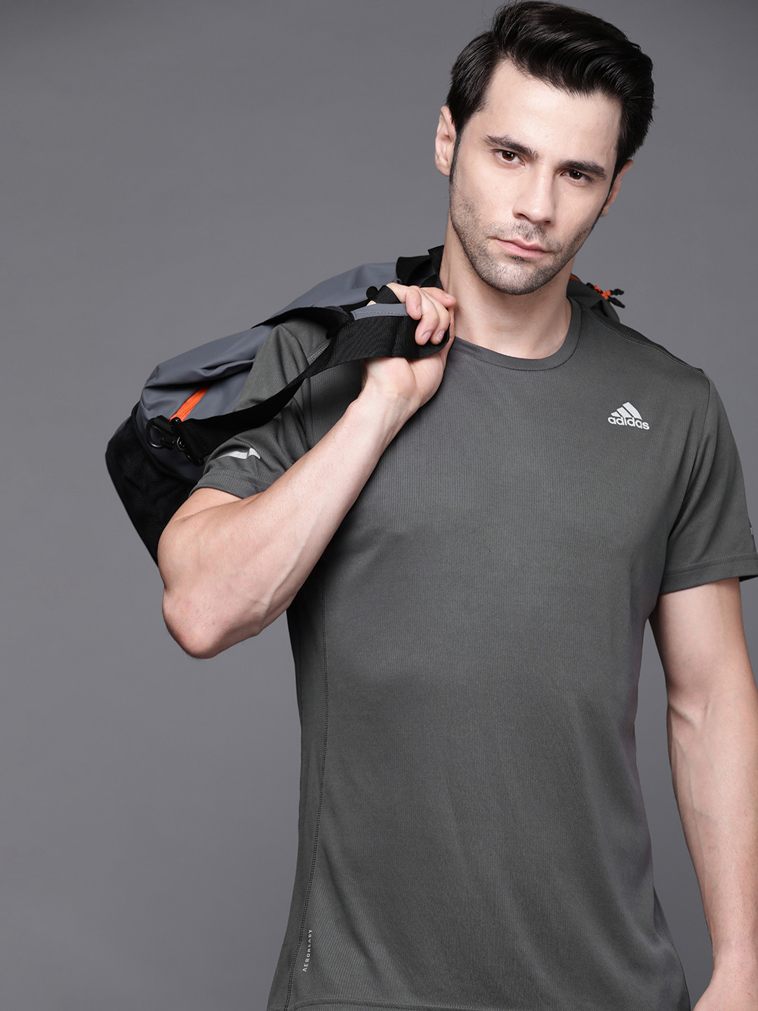 

ADIDAS Men Grey Solid Run It Running T-Shirt