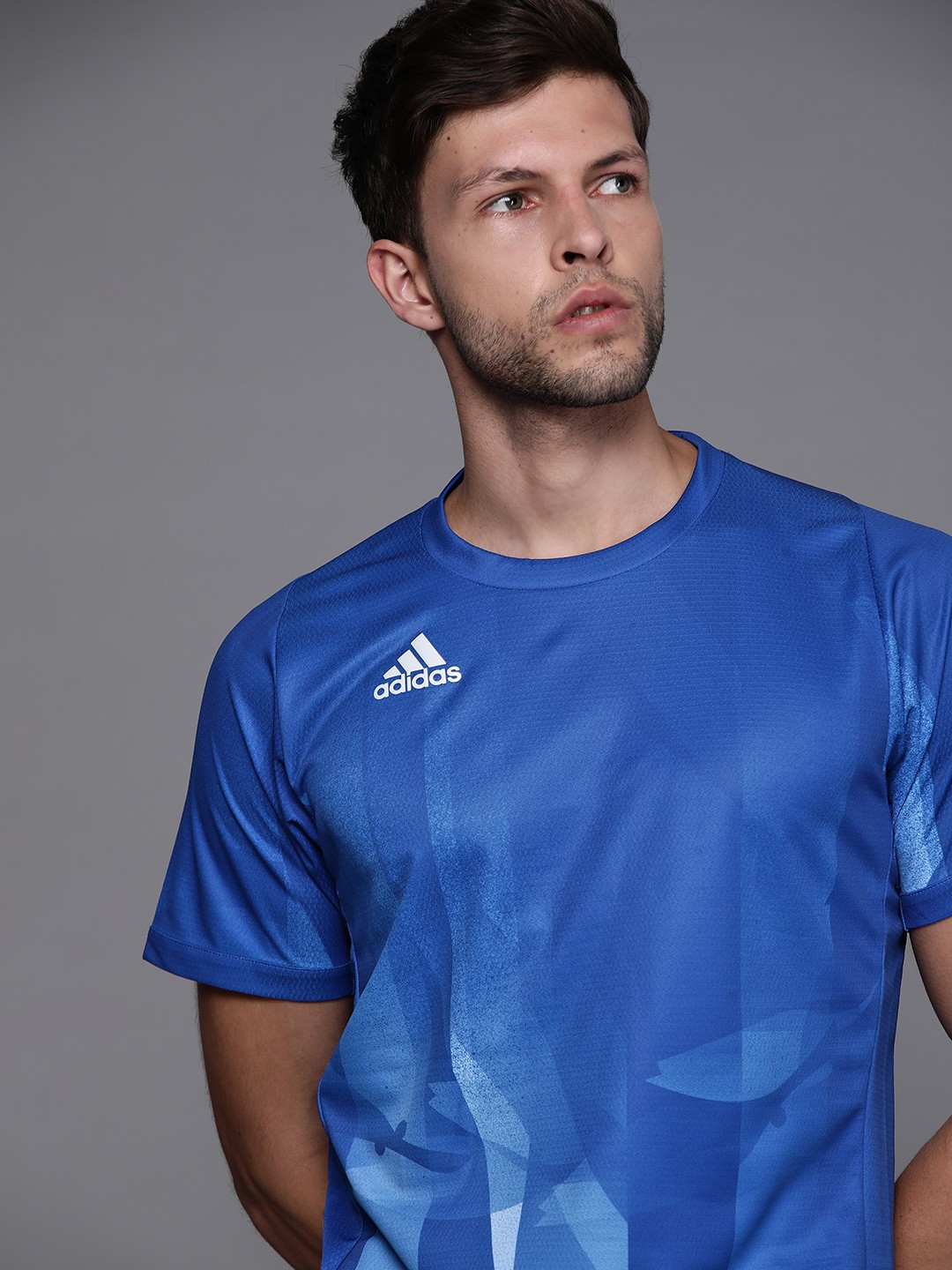 

ADIDAS Men Freelift Tokyo HEAT.RDY Printed Tennis Sustainable T-shirt, Blue