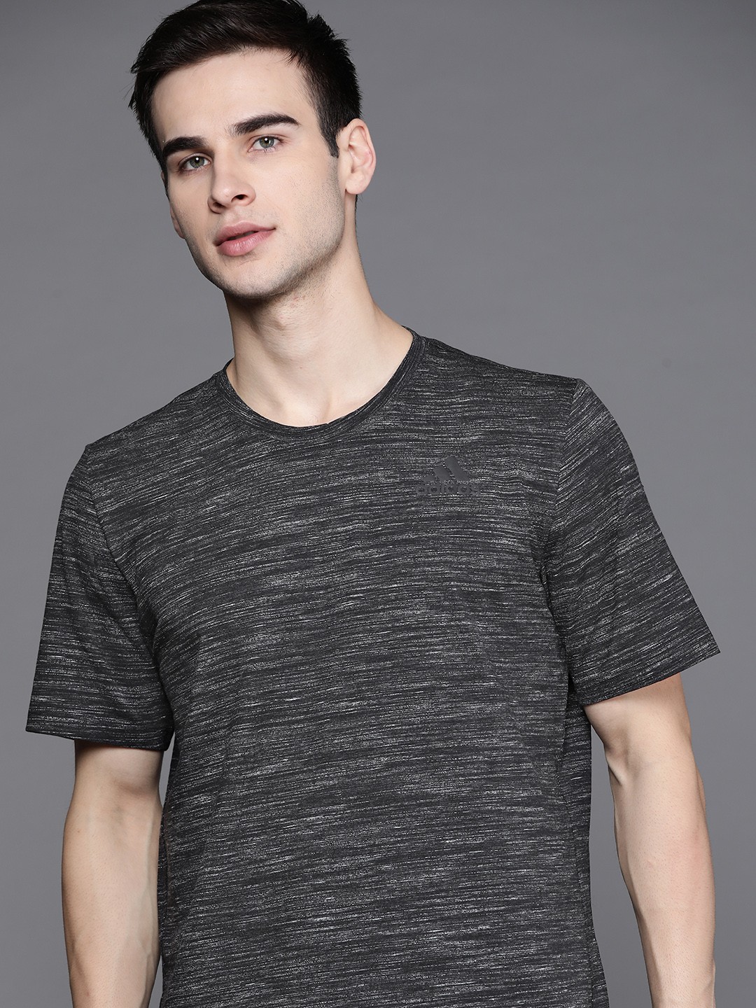 

ADIDAS Men Charcoal Grey City Elevated Training Sustainable T-shirt