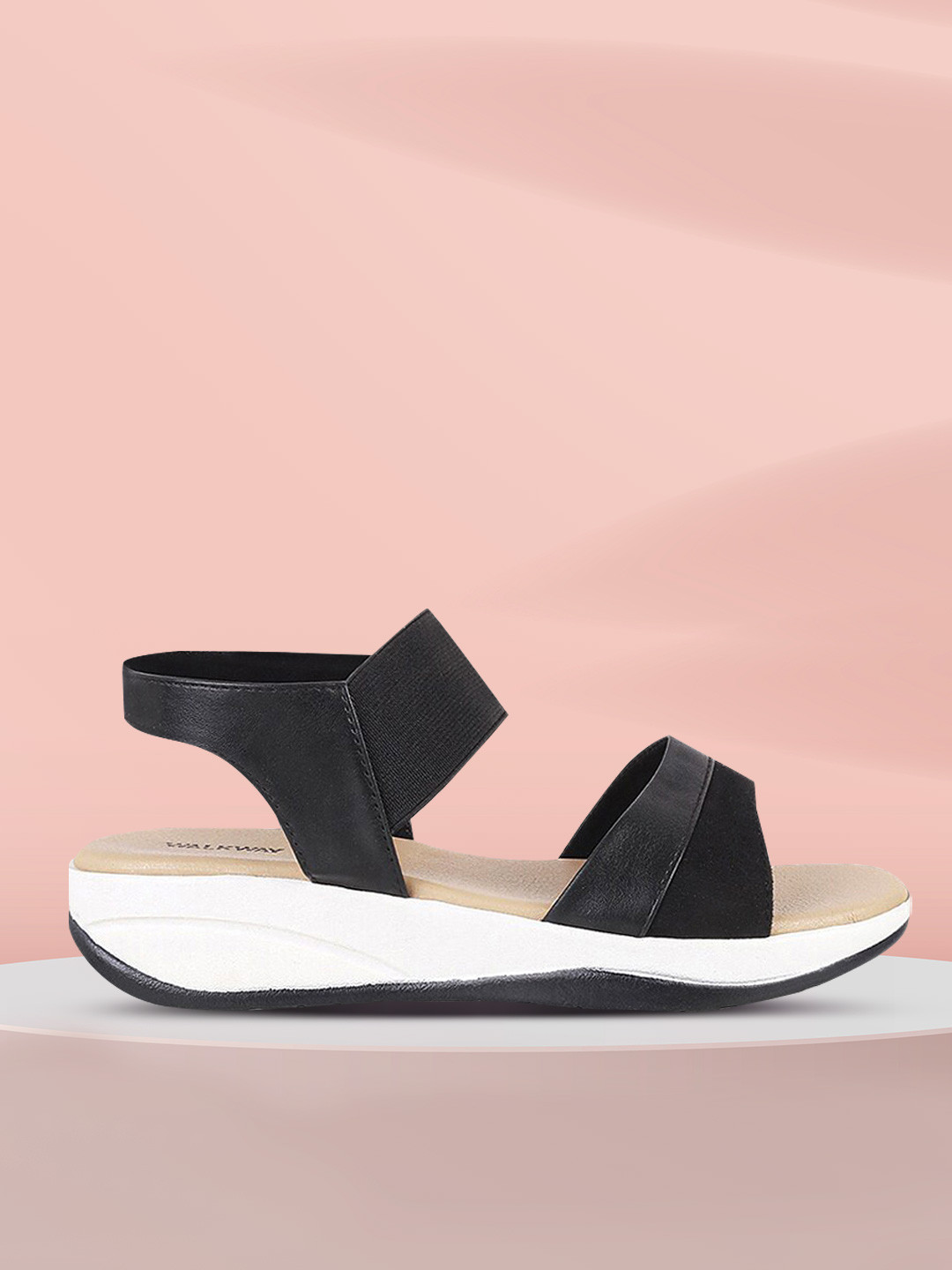 

WALKWAY by Metro Black Textured Comfort Sandals