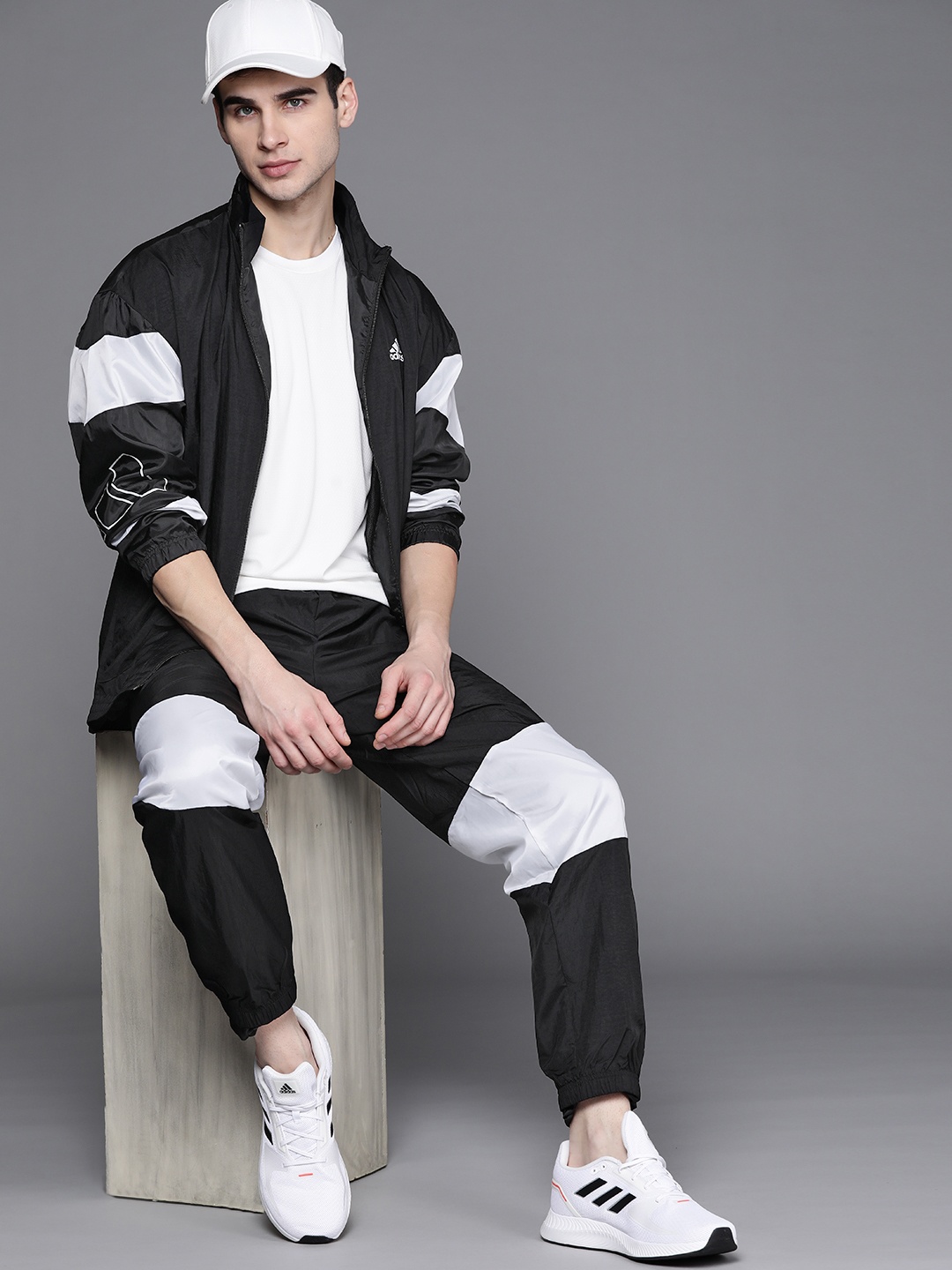 

Adidas Men Black & White MTS 3BARS LOGO Tracksuit