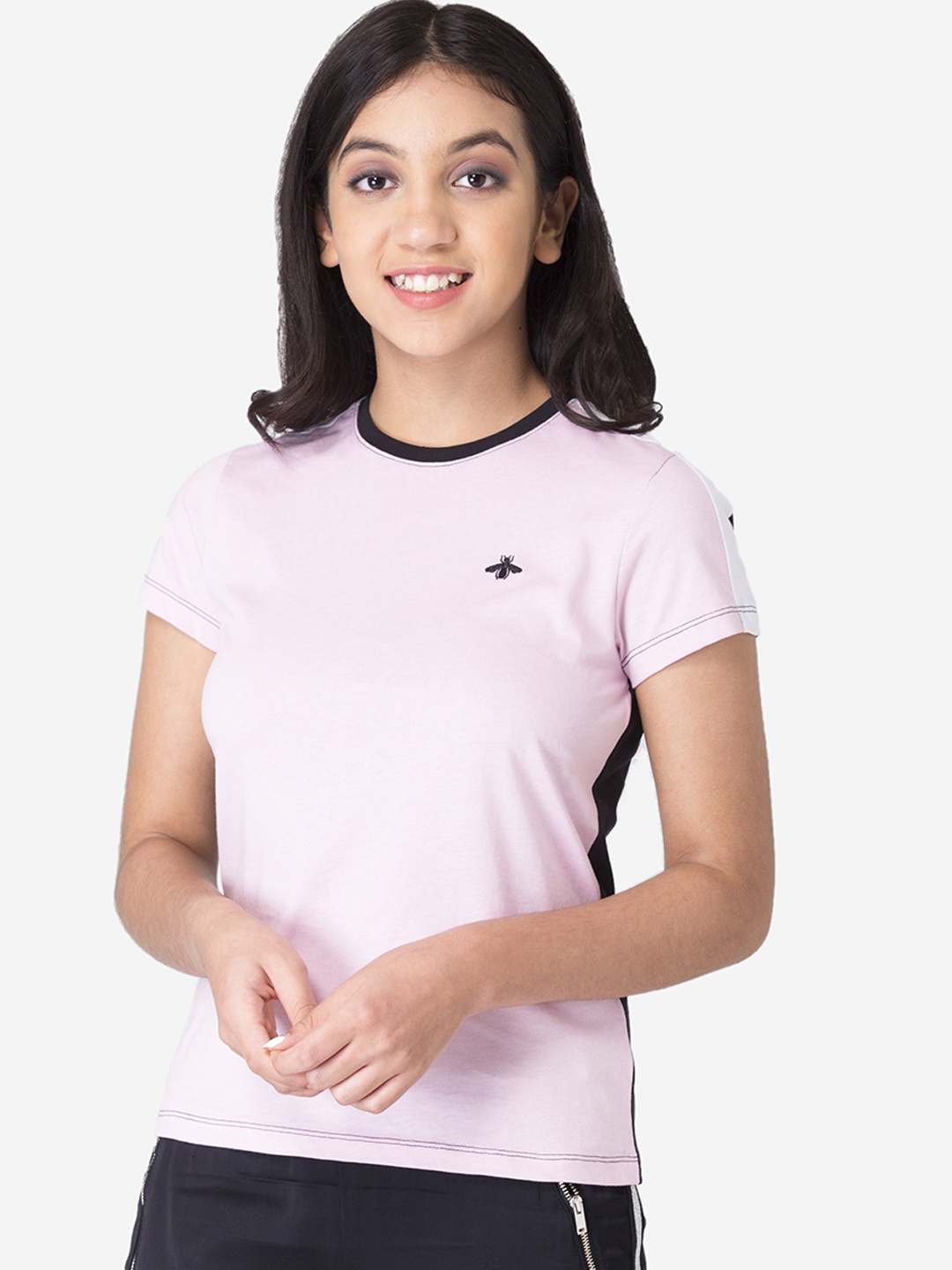 

Mode by Red Tape Girls Mauve & Black T-shirt
