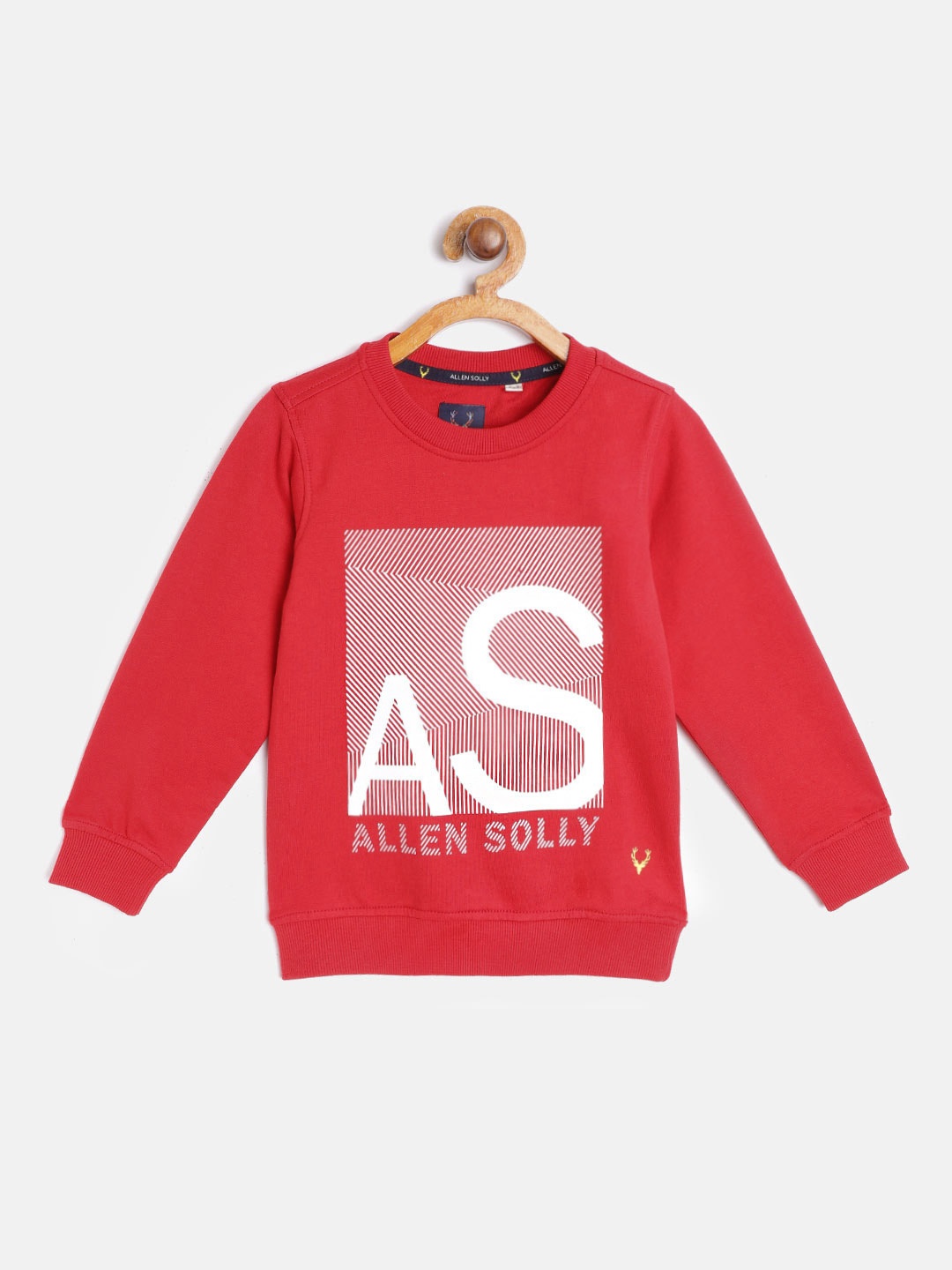 

Allen Solly Junior Boys Red & White Pure Cotton Brand Logo Print Sweatshirt