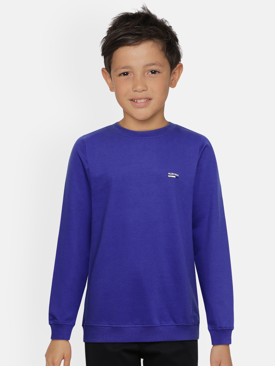 

Allen Solly Junior Boys Blue Solid Pure Cotton Sweatshirt