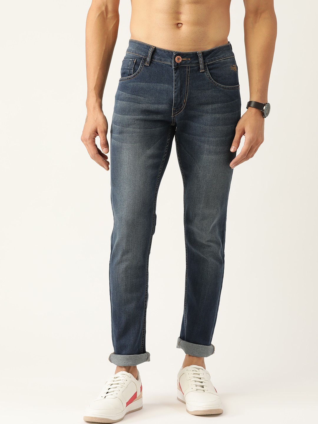 

Flying Machine Men Navy Blue Slim Fit Light Fade Stretchable Jeans