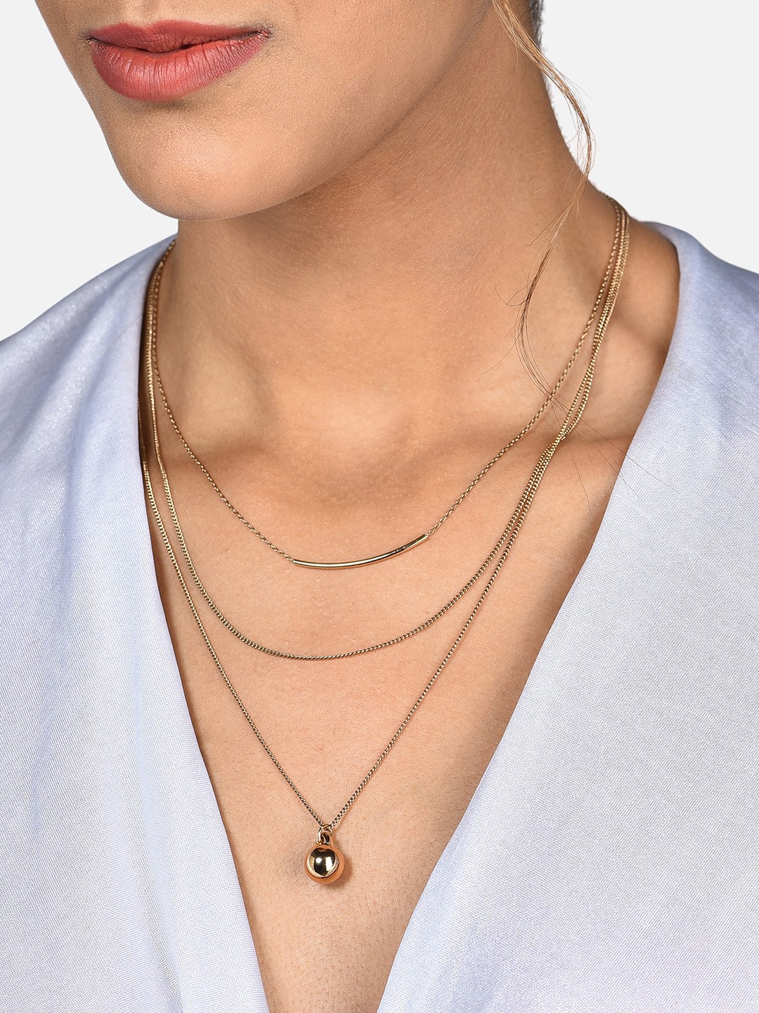 

AMI Women Gold-Plated Contemporary Layered Jewellery Set