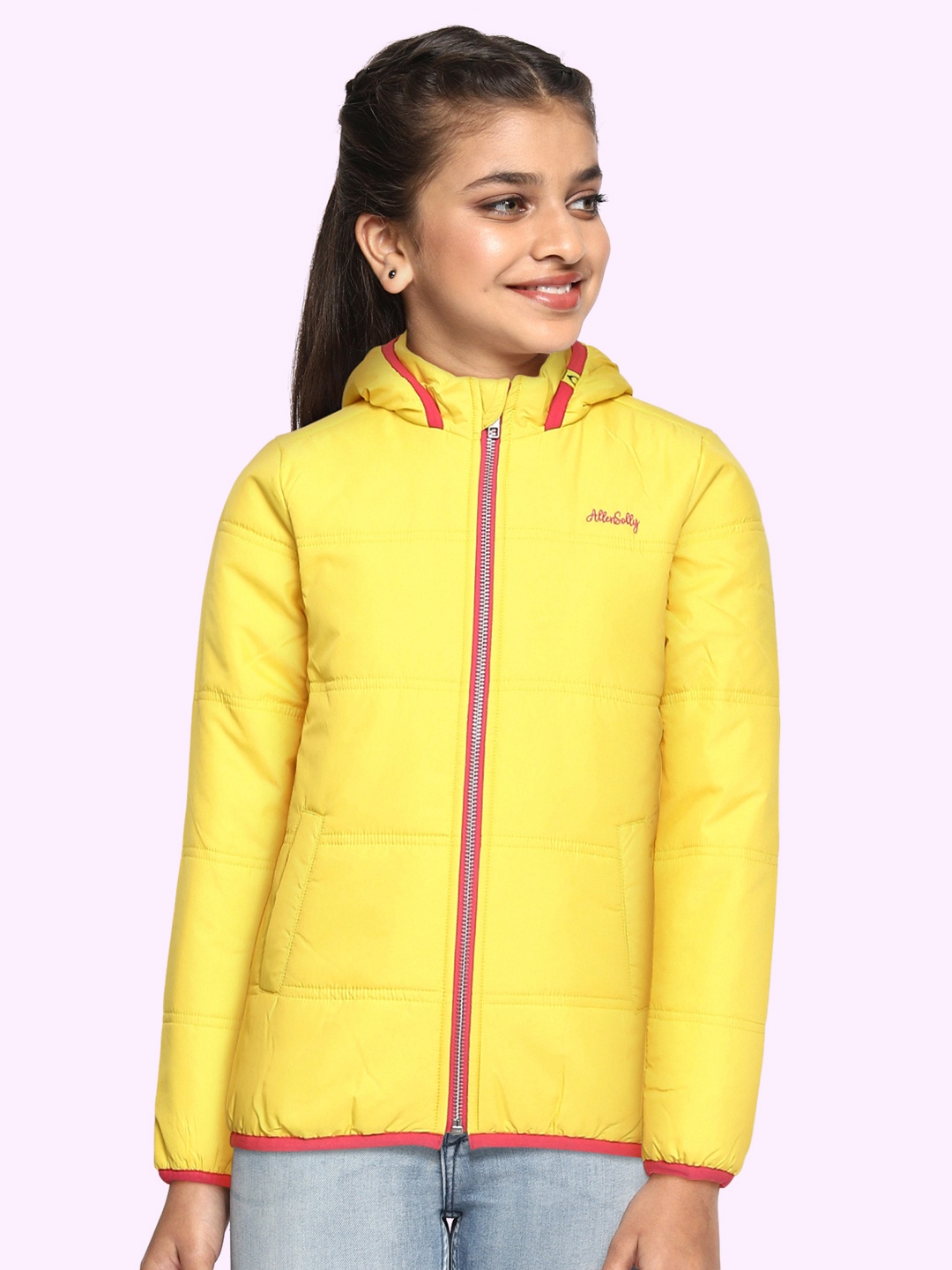 

Allen Solly Junior Girls Yellow Solid Hooded Padded Jacket