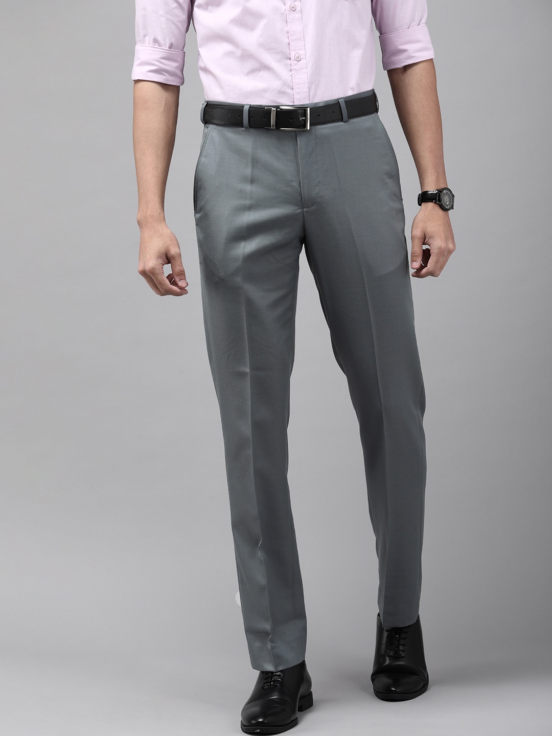 

Park Avenue Men Grey Smart Fit Formal Trousers