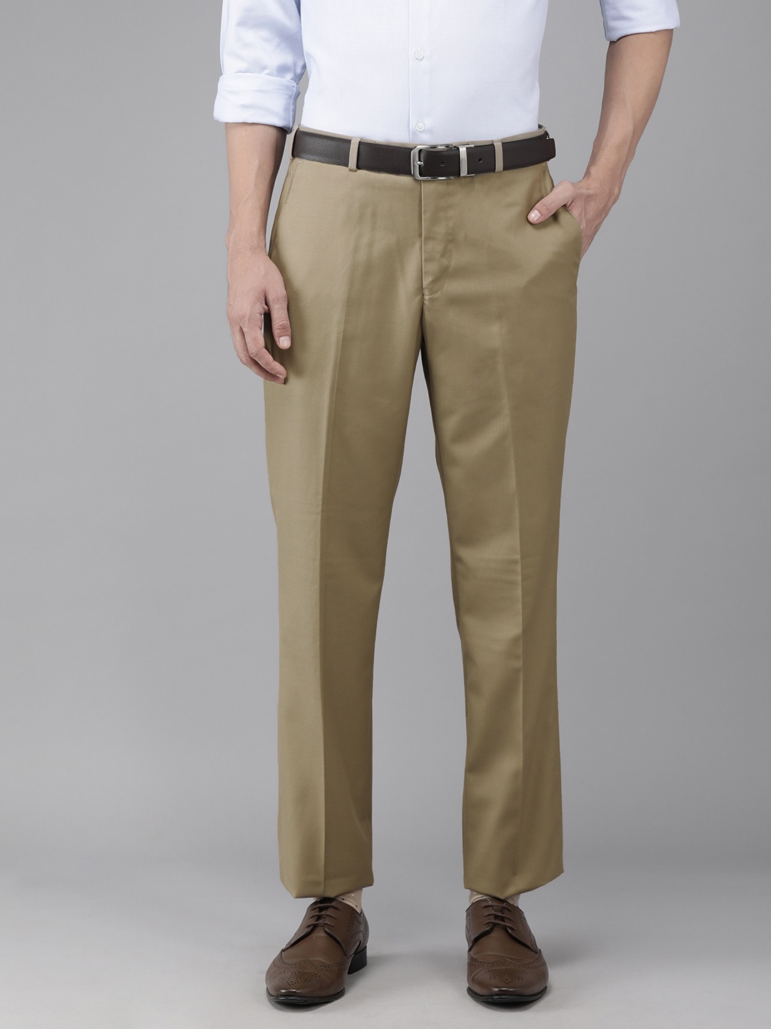 

Park Avenue Men Khaki Smart Fit Formal Trousers