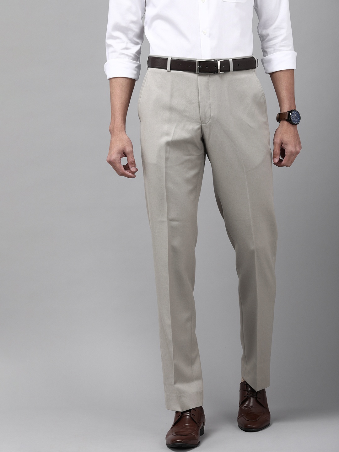 

Park Avenue Men Grey Smart Fit Formal Trousers