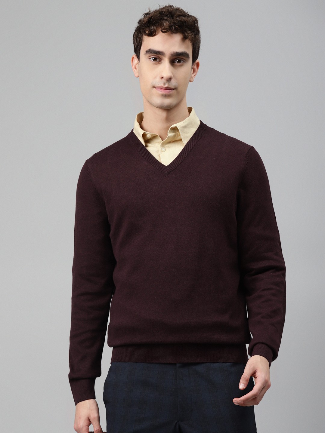 

Marks & Spencer Men Maroon Pure Cotton Solid Pullover