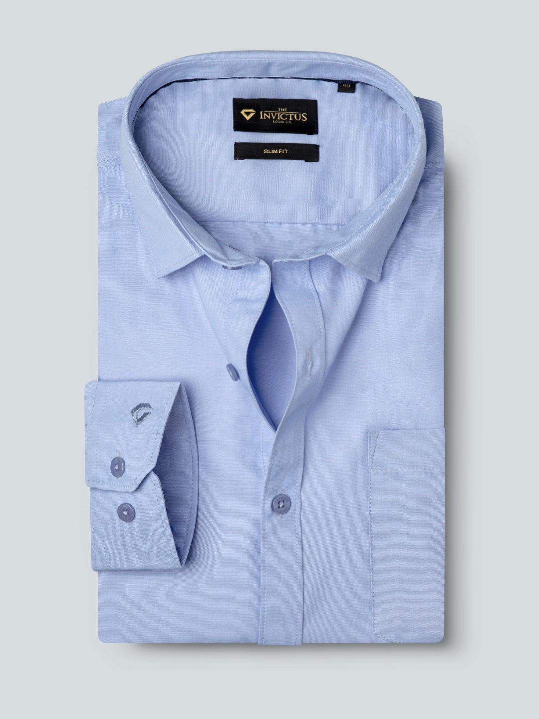 

INVICTUS Men Blue Slim Fit Opaque Smart Casual Shirt