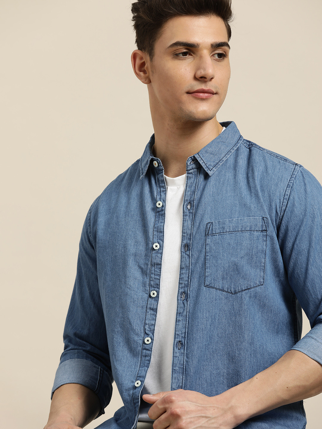 

INVICTUS Men Blue Sport Slim Fit Pure Cotton Casual Shirt