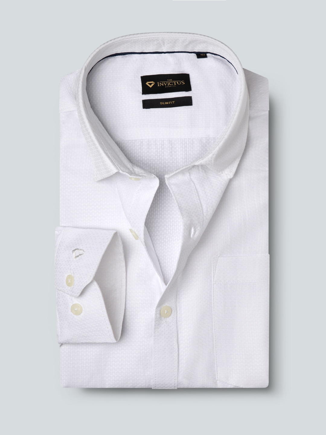 

INVICTUS Men White Slim Fit Opaque Smart Casual Shirt
