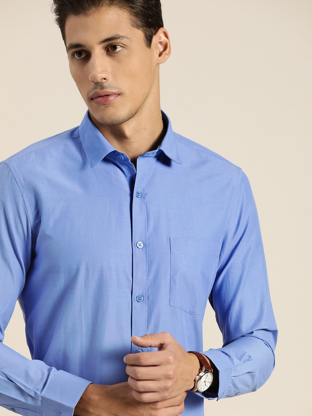 

INVICTUS Men Blue Solid Slim Fit Formal Shirt