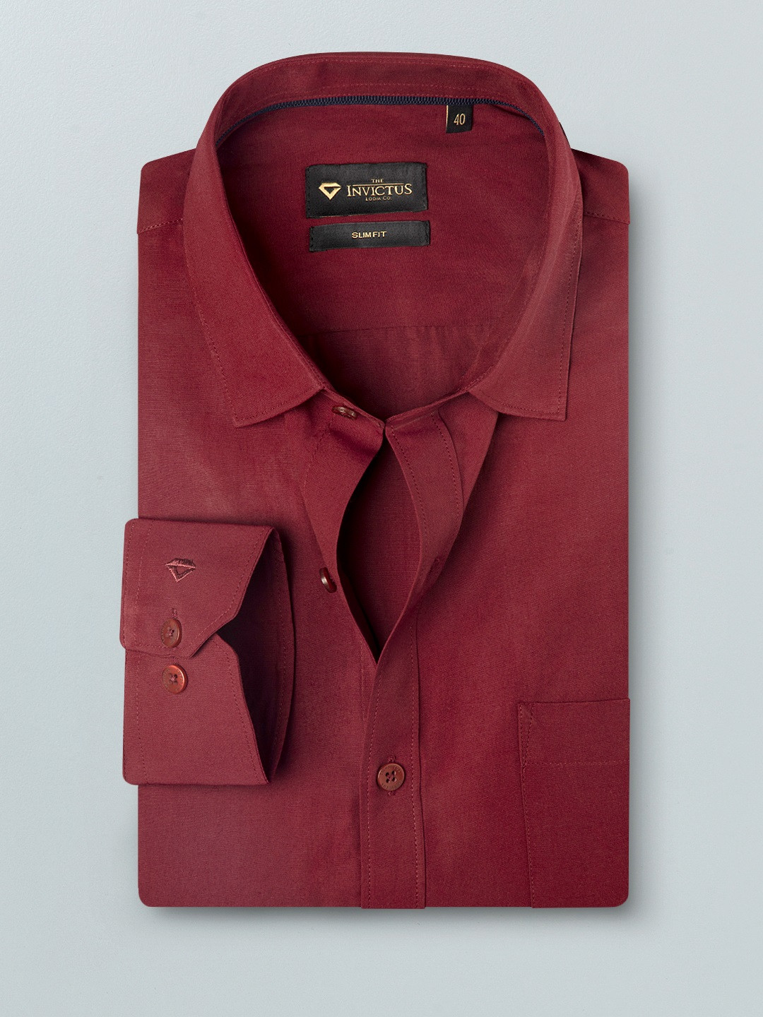 

INVICTUS Men Maroon Slim Fit Smart Casual Shirt