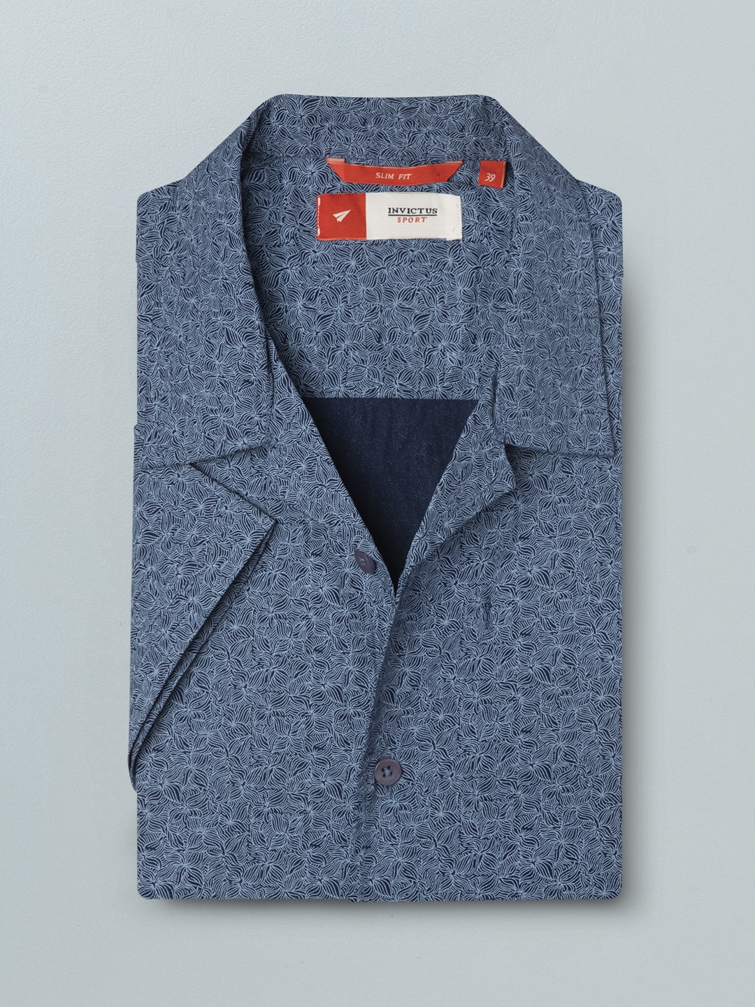 

INVICTUS Men Navy Blue Slim Fit Cotton Printed Casual Shirt