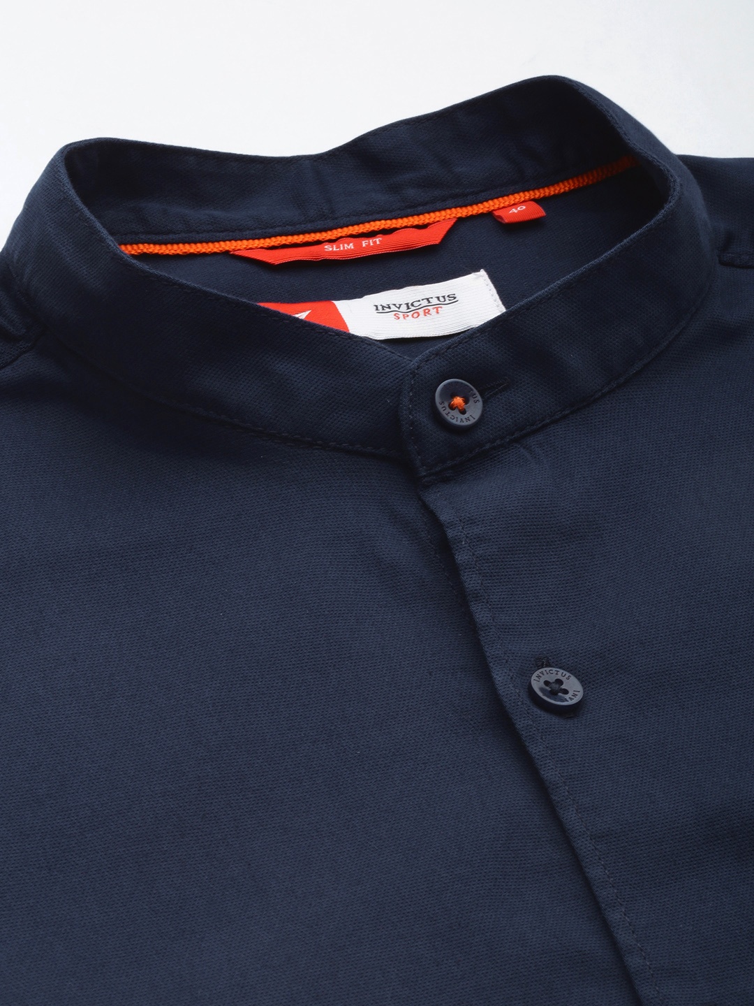 

INVICTUS Men Navy Blue Opaque Pure Cotton Casual Shirt